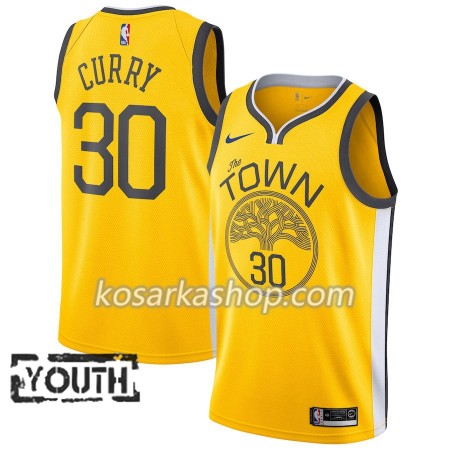 Dres Golden State Warriors Stephen Curry 30 Nike 2018-19 Žuti Swingman - Dječji